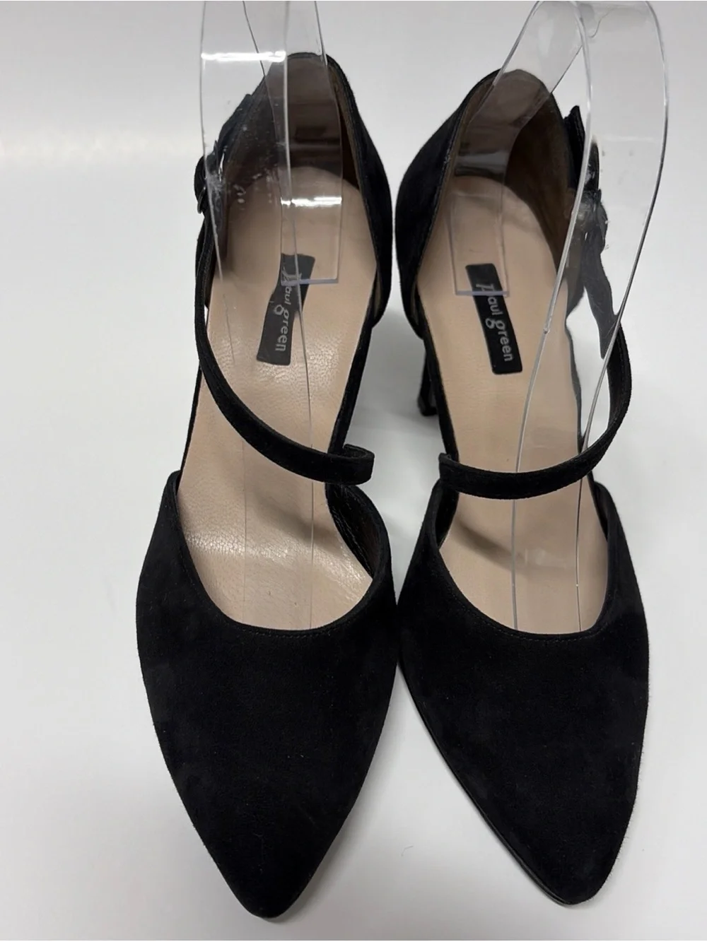 Paul Green Women’s Sz 7 Black Velvet Stiletto Cross Strap Heels Shoes